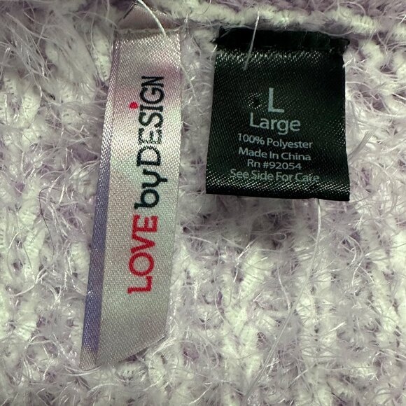 Lavender Love By Design Fuzzy Textured Mock Neck Pullover Sweater L - Picture 3 of 6